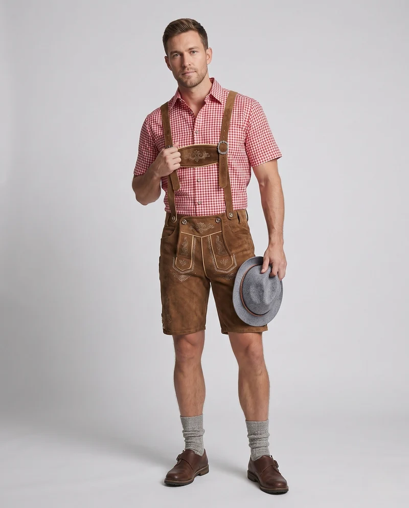 Herren Trachten Shorts mit aufwendiger Stickerei Drune