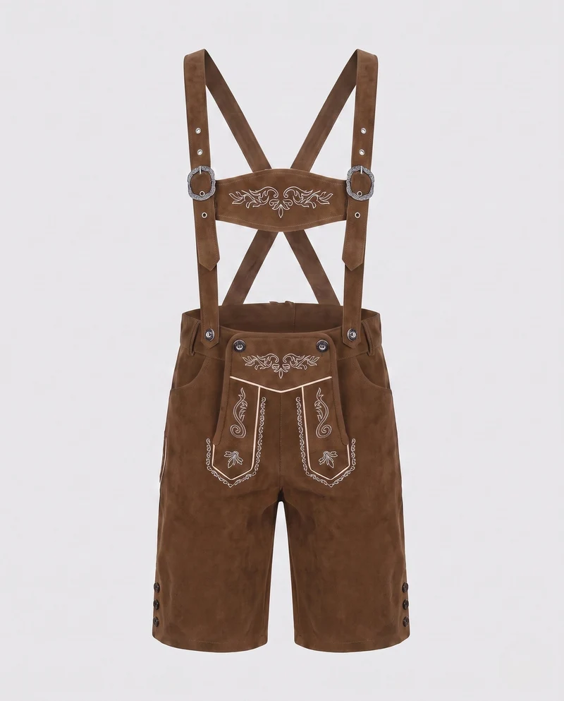 Herren traditionelle Lederhosen mit aufwendiger Stickerei Drune