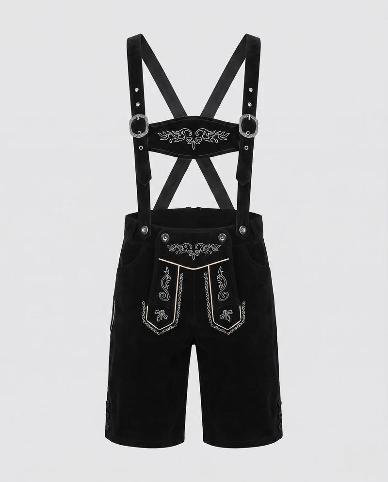 Herren traditionelle Lederhosen mit aufwendiger Stickerei Drune