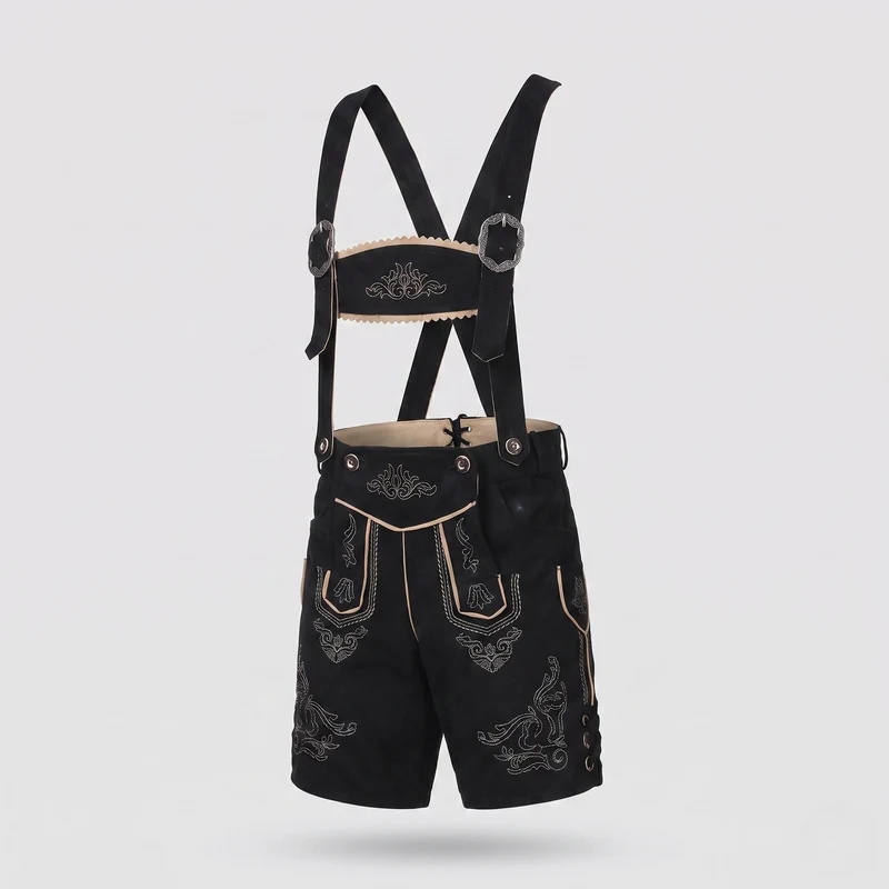 Herren traditionelle Volkshorts mit aufwändiger Stickerei Drune