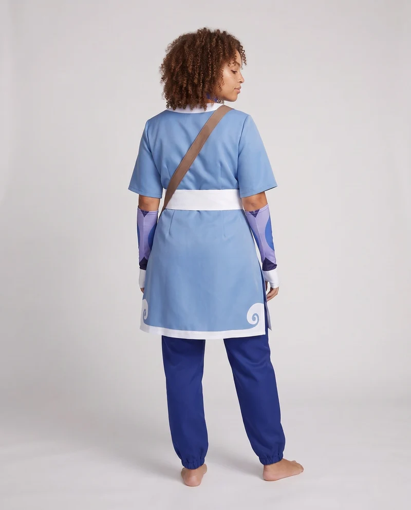 Damen asymmetrisches Crop-Top mit Bindegürtel und kontrastierenden Details Drune