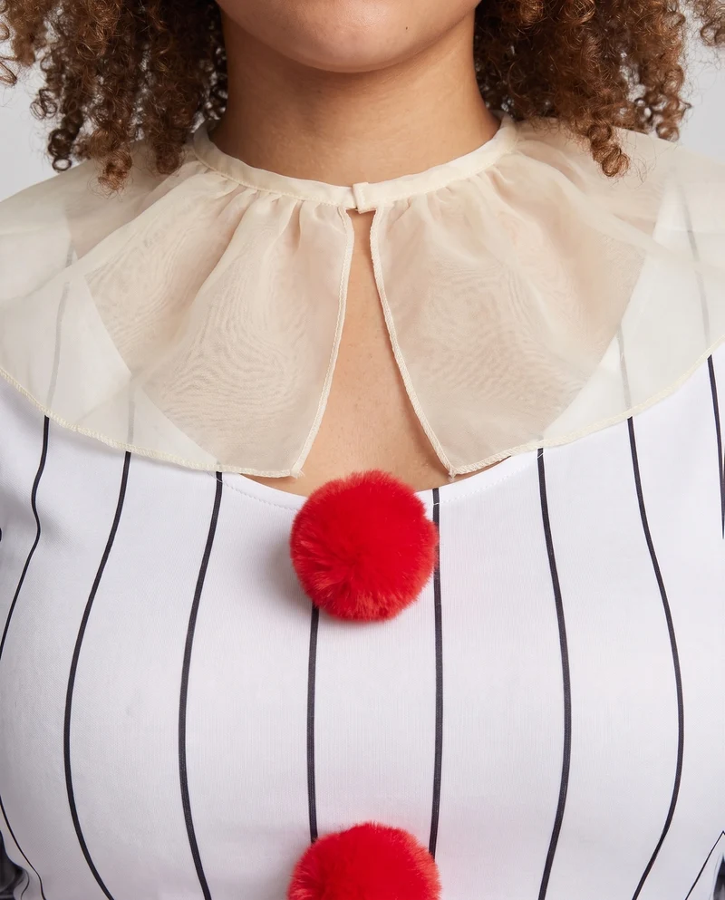 Damen Clown-Outfit mit Ärmeln und kragenähnlichem Detail Drune