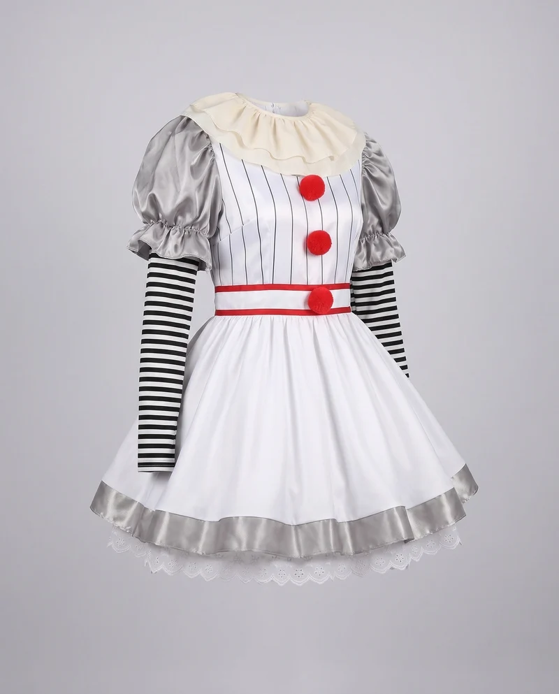 Damen Clown-Outfit mit Ärmeln und kragenähnlichem Detail Drune