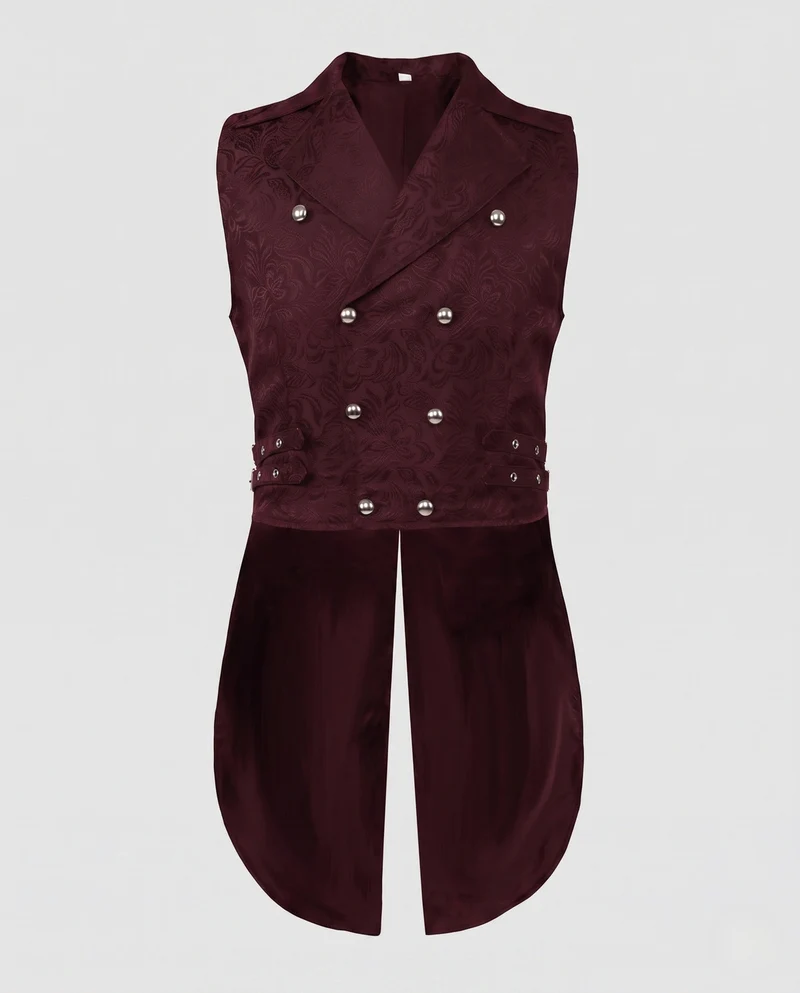 Damen edle gesteppte Weste mit floralem Design und dekorativen Knöpfen Drune