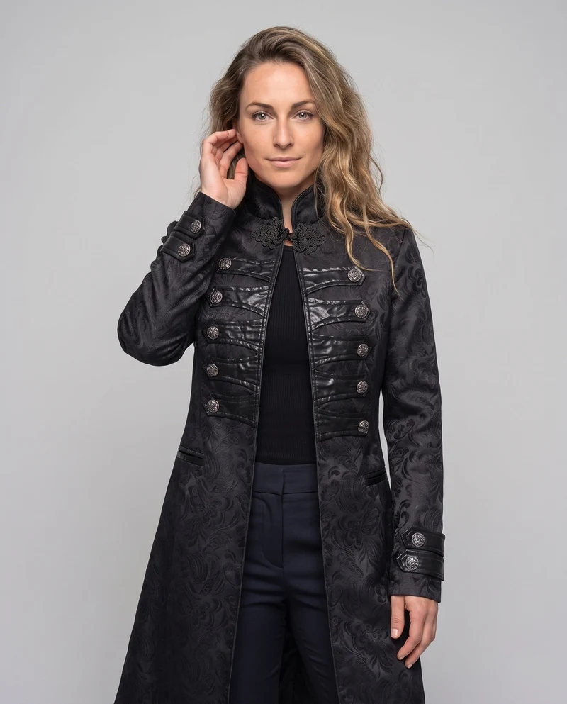 Damen Eleganter Dekorativer Frack mit Aufwendigen Applikationen Drune