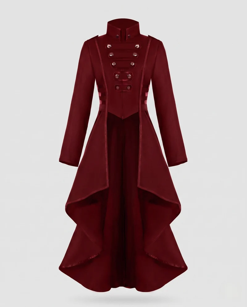 Frauen elegante asymmetrische gepolsterte Jacke mit modischen Knopfdetails Drune