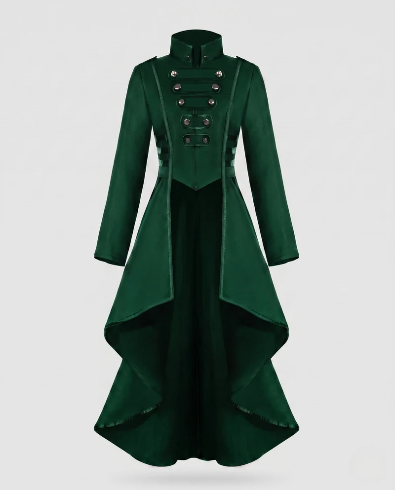 Frauen elegante asymmetrische gepolsterte Jacke mit modischen Knopfdetails Drune