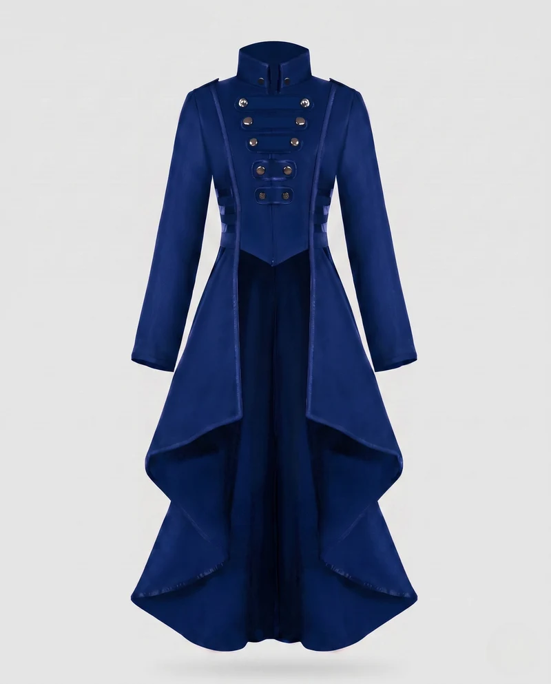 Frauen elegante asymmetrische gepolsterte Jacke mit modischen Knopfdetails Drune