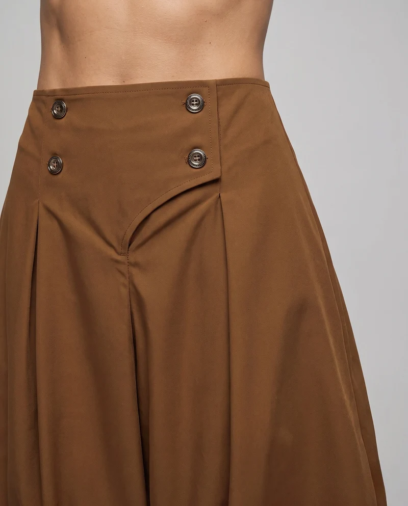 Damen elegante Ballon-Shorts mit Doppelknopfdetails Drune