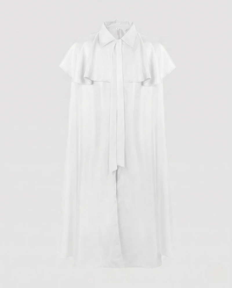 Damen elegante Kapuzencape mit schwingenden Ärmeln und Taillenauschnitten Drune