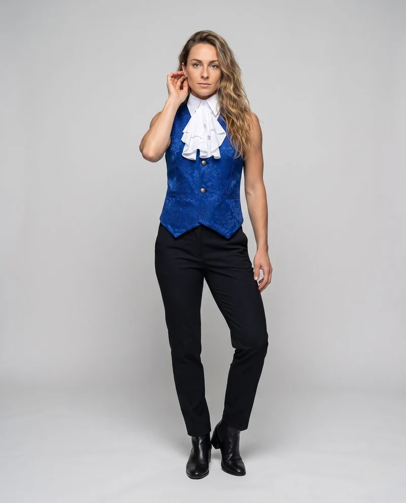 Elegantes Satin-Westen für Damen mit Rüschendetails Drune