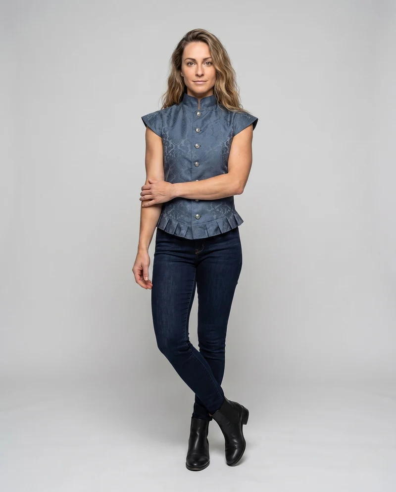 Damen eleganter steppweste mit kunstvollen Verzierungen Drune