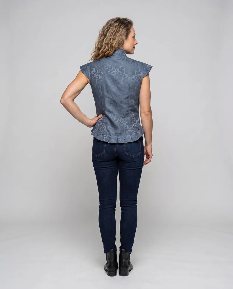 Damen eleganter steppweste mit kunstvollen Verzierungen Drune