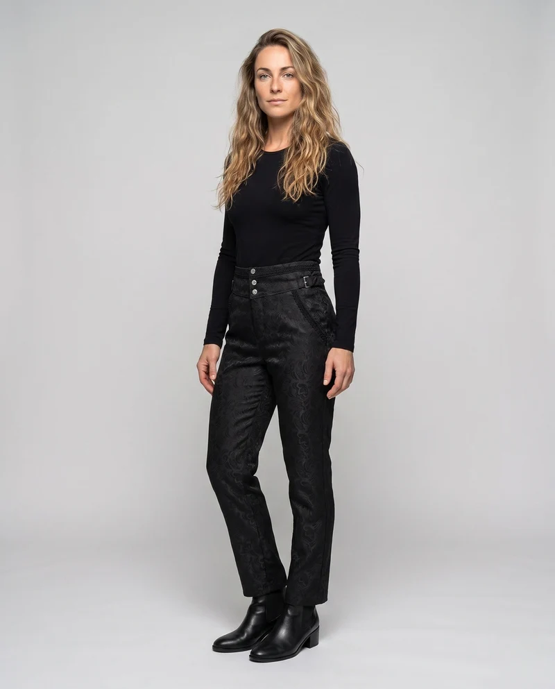 Elegante Stoffhose für Damen mit dekorativem Muster Drune
