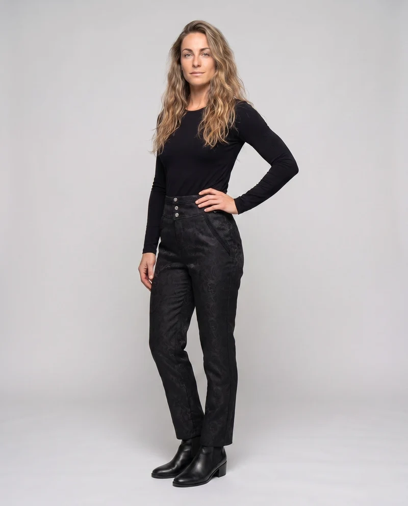 Elegante Stoffhose für Damen mit dekorativem Muster Drune