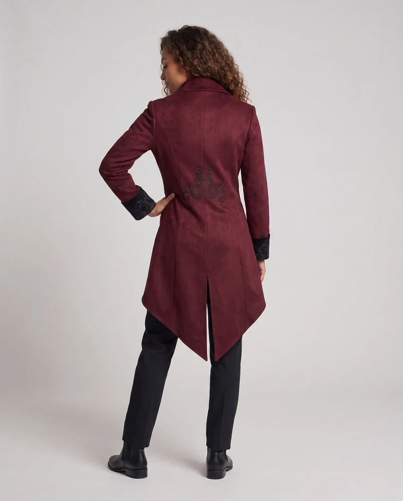 Damen elegante und künstlerisch dekorierte gesteppte Jacke Drune