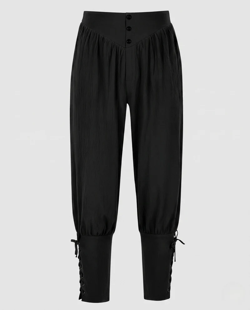 Damen Elegante und Luftige Hose mit Verstellbarem Bund Drune
