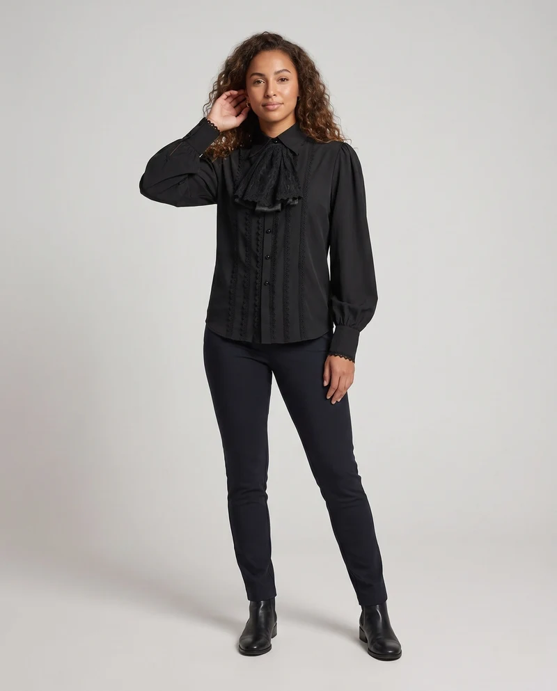 Damen elegantes Top mit floralem Design und asymmetrischem Saum Drune