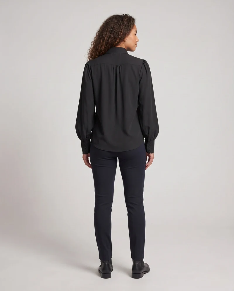 Damen elegantes Top mit floralem Design und asymmetrischem Saum Drune