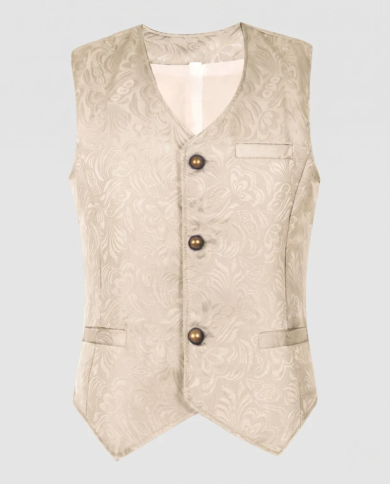 Damen eleganten Weste mit Blumenmustern und verzierten Knöpfen Drune