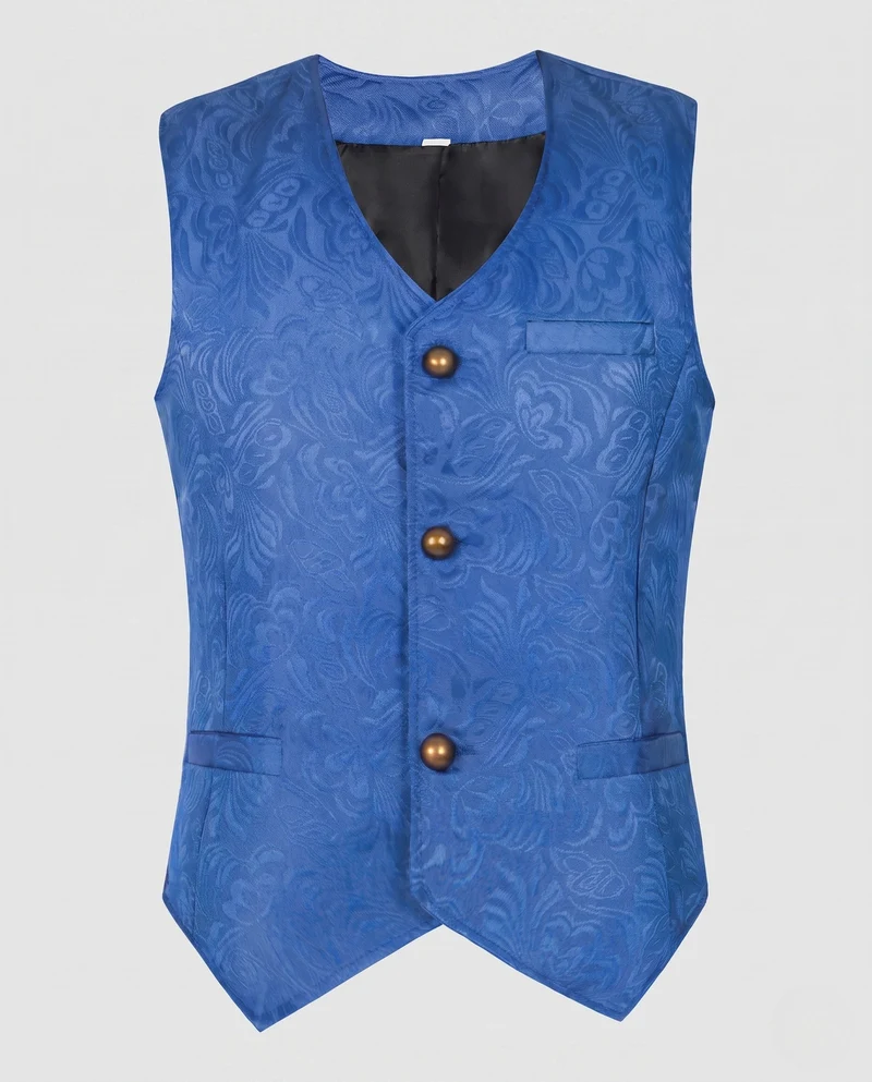 Damen eleganten Weste mit Blumenmustern und verzierten Knöpfen Drune