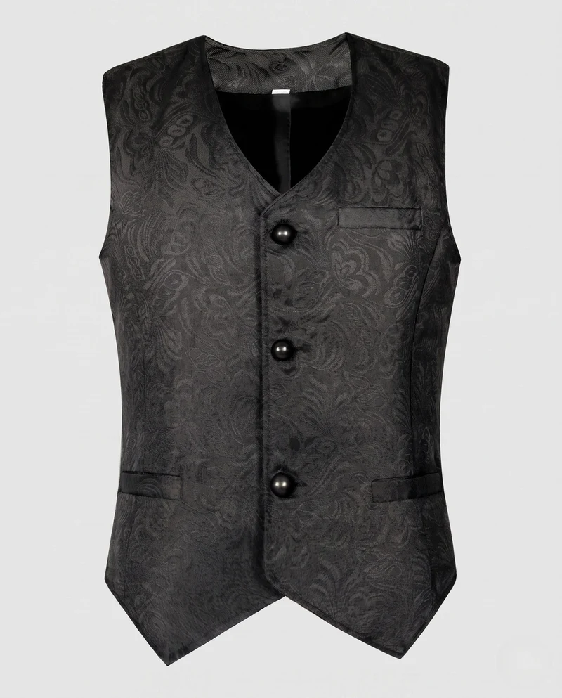 Damen eleganten Weste mit Blumenmustern und verzierten Knöpfen Drune