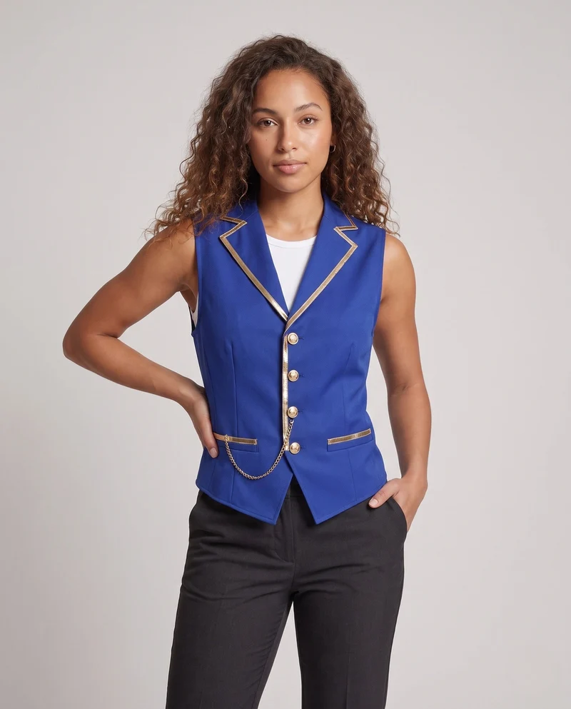 Damen eleganter Weste mit goldenen Akzenten Drune