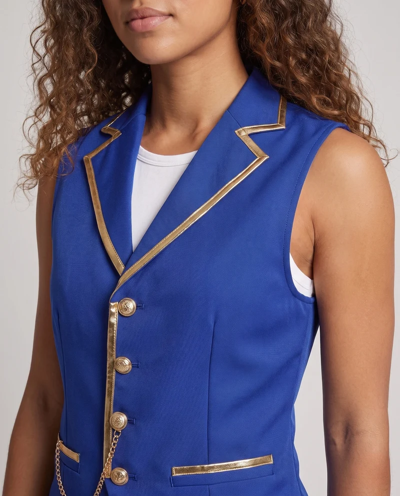 Damen eleganter Weste mit goldenen Akzenten Drune
