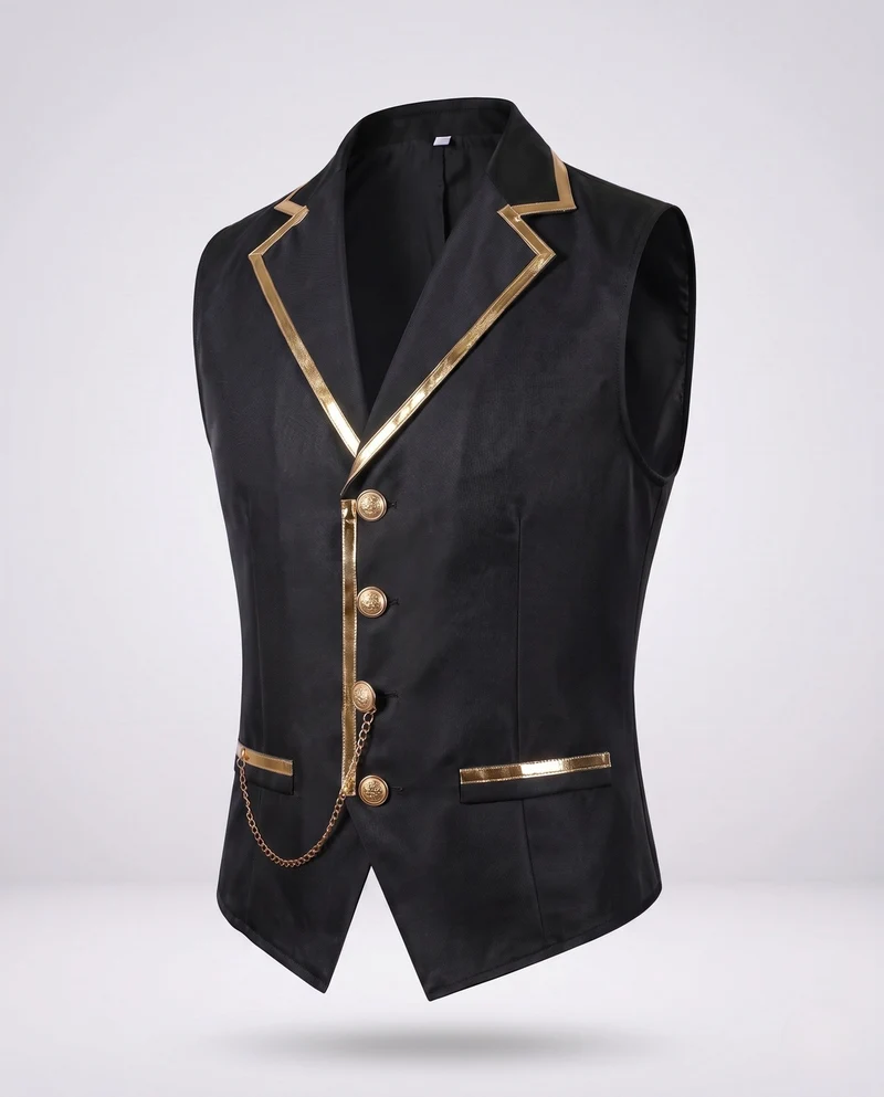 Damen eleganter Weste mit goldenen Akzenten Drune
