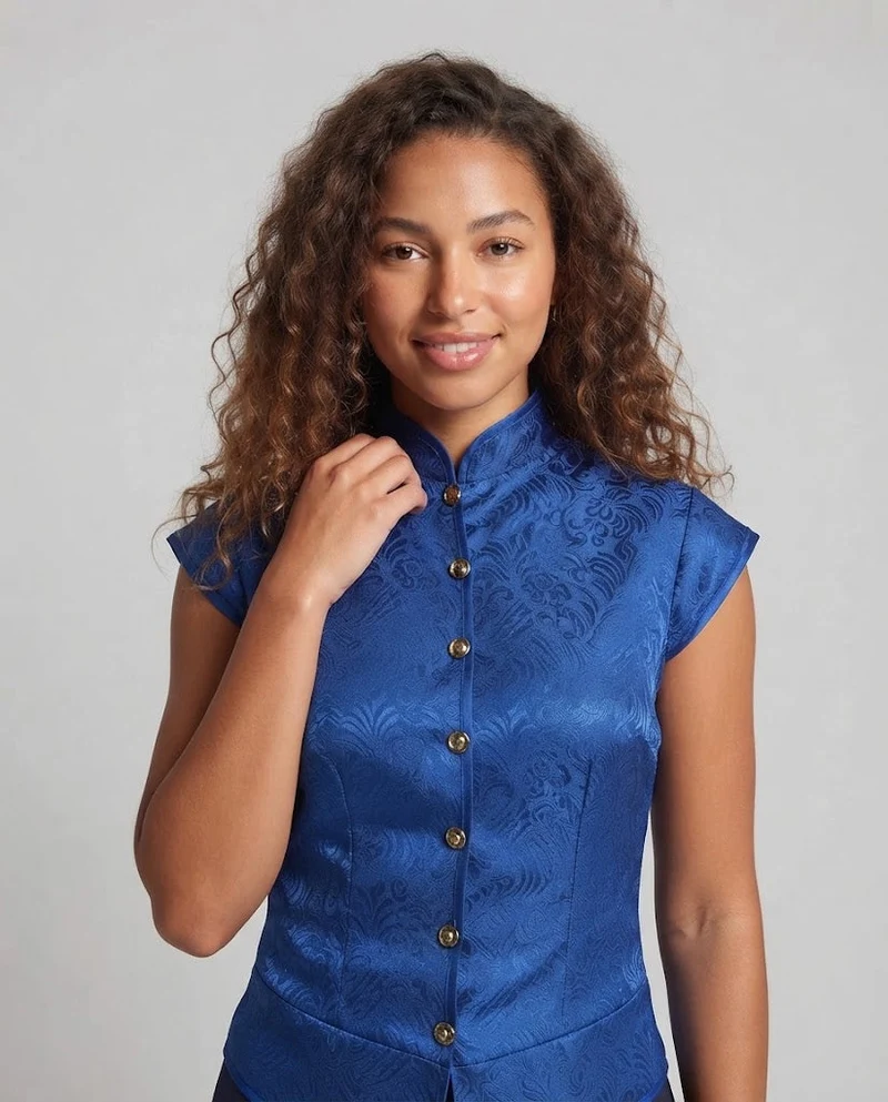 Damen elegantes Vest mit aufwendigem Design und feinen Details Drune
