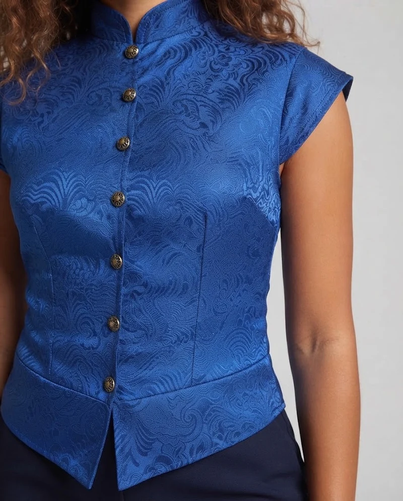 Damen elegantes Vest mit aufwendigem Design und feinen Details Drune