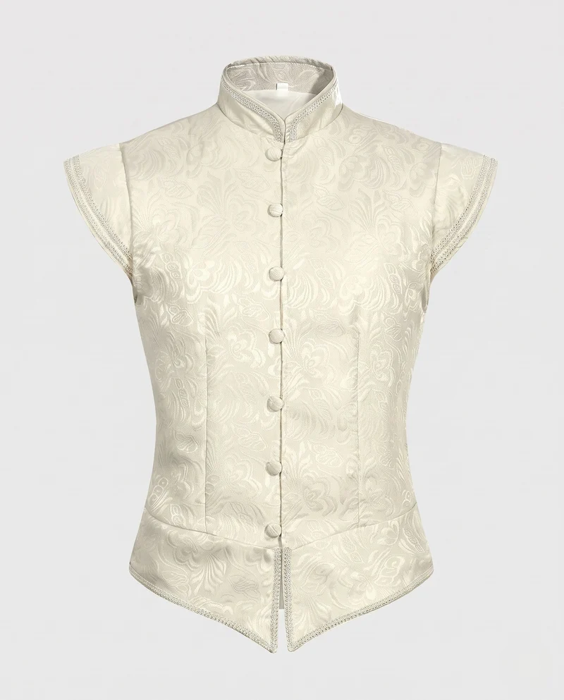 Damen elegantes Vest mit aufwendigem Design und feinen Details Drune