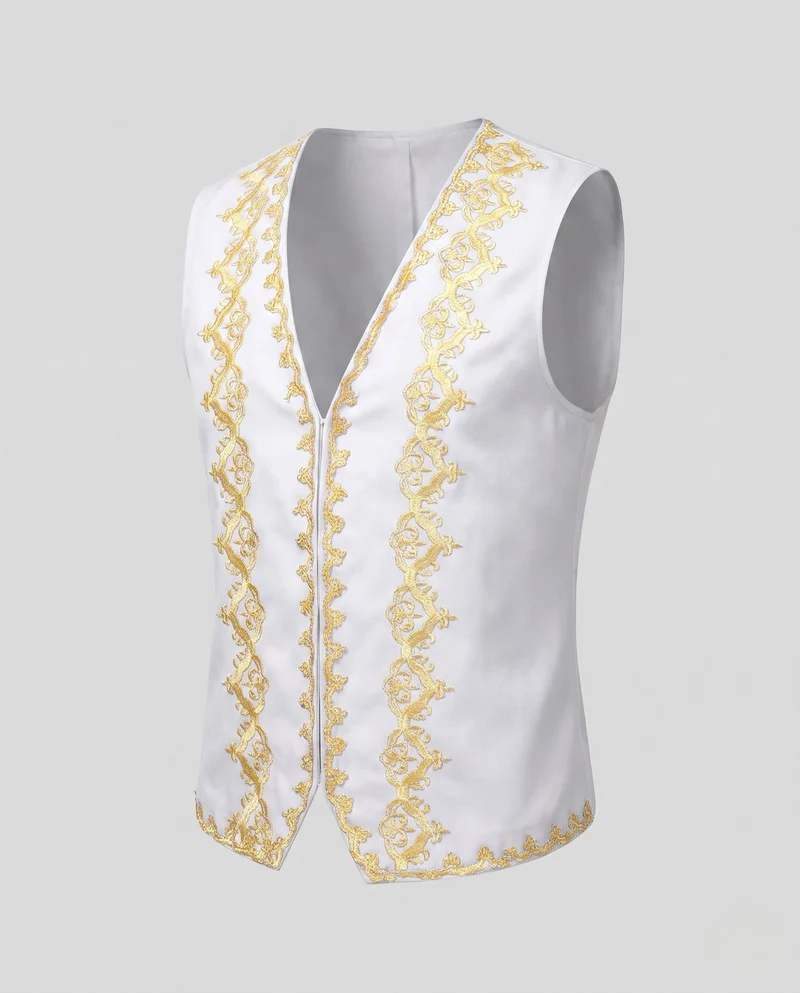Damen elegantes Weste mit intricaten goldenen Verzierungen Drune