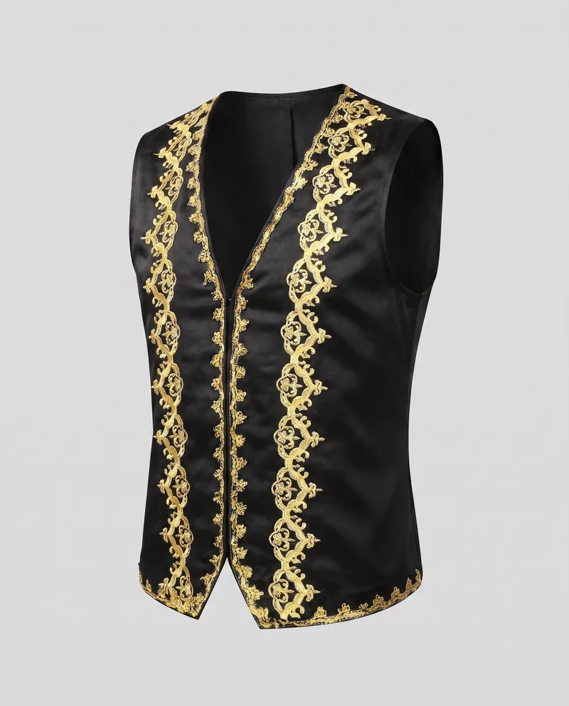 Damen elegantes Weste mit intricaten goldenen Verzierungen Drune