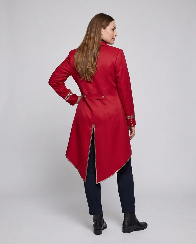 Damen Eleganter Blazer Mantel mit goldenem Detail Drune