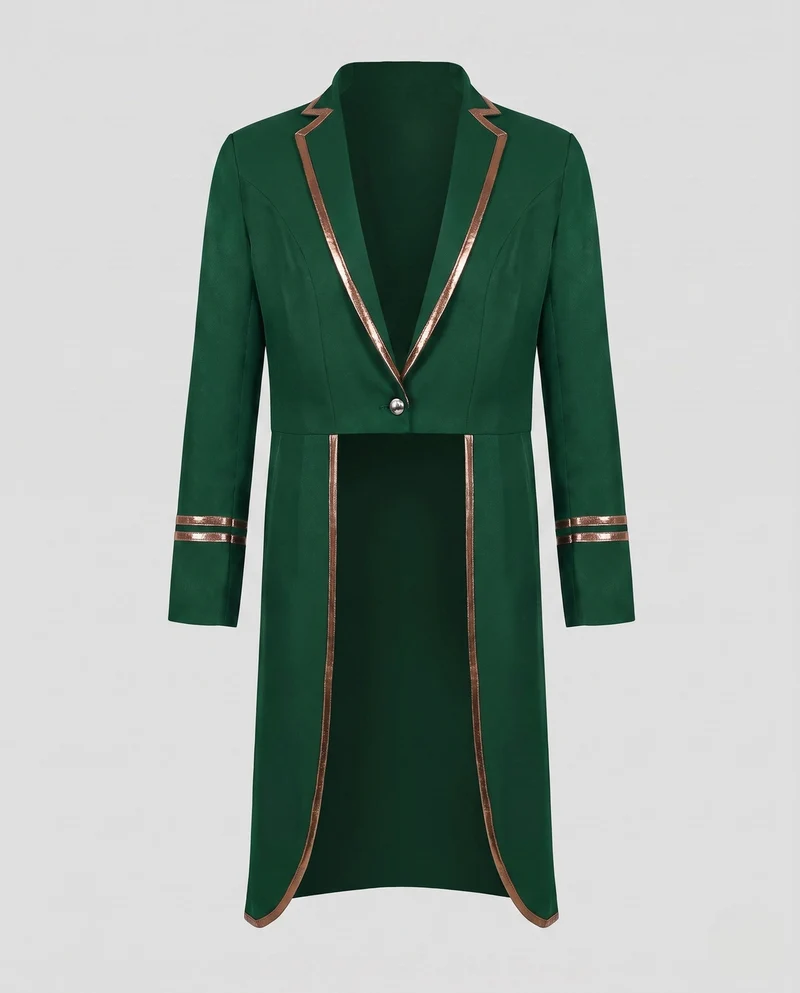 Damen Eleganter Blazer Mantel mit goldenem Detail Drune