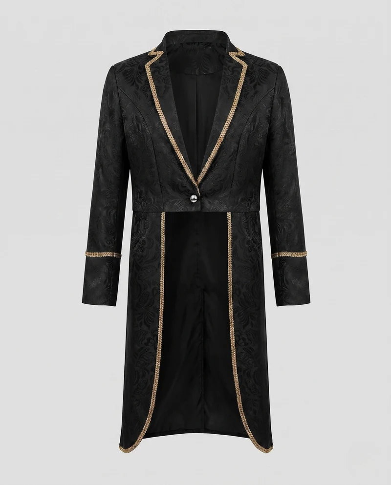Damen Eleganter Blazer Mantel mit goldenem Detail Drune