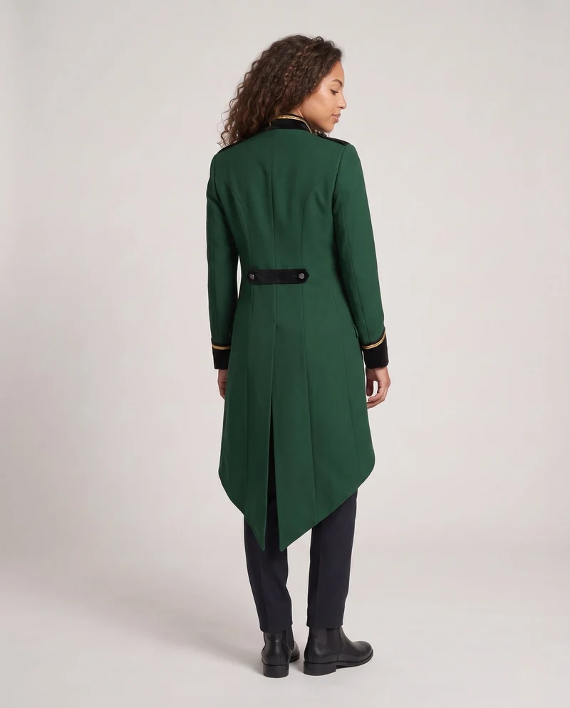 Damen elegante Frackjacke mit asymmetrischen Details und königlichen Akzenten Drune