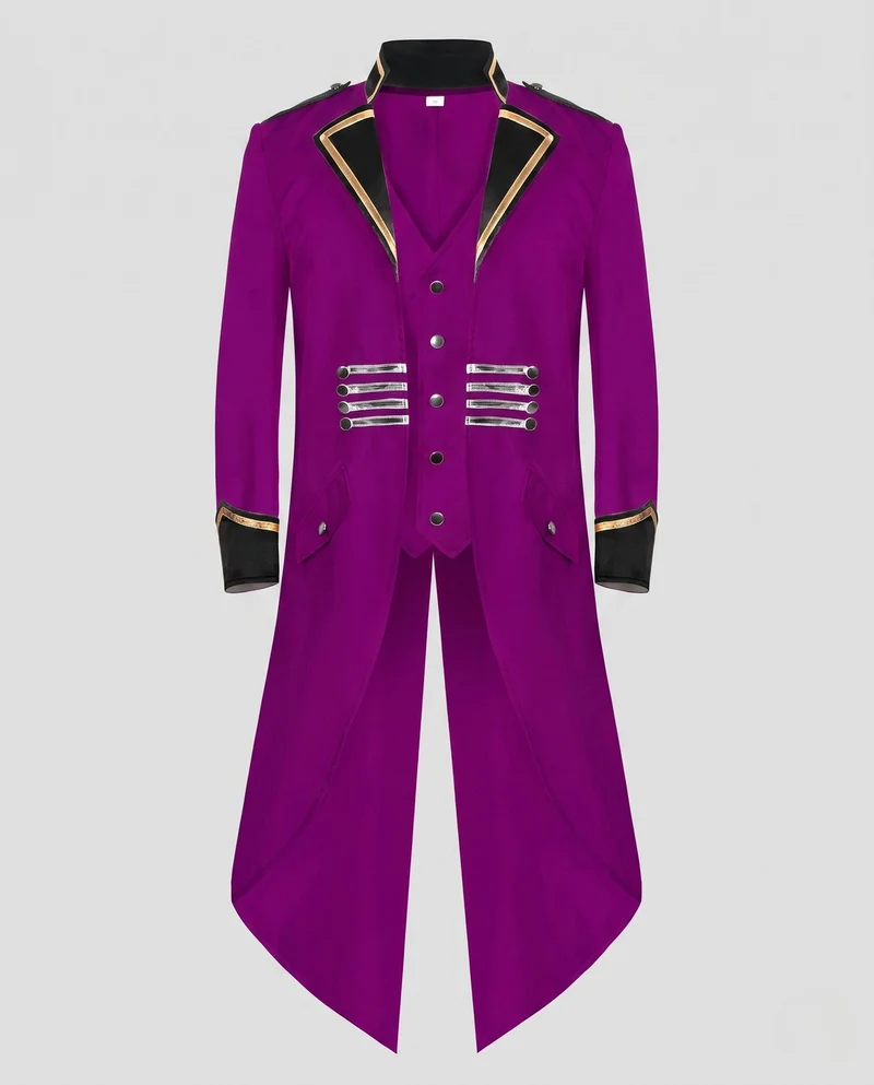 Damen elegante Frackjacke mit asymmetrischen Details und königlichen Akzenten Drune