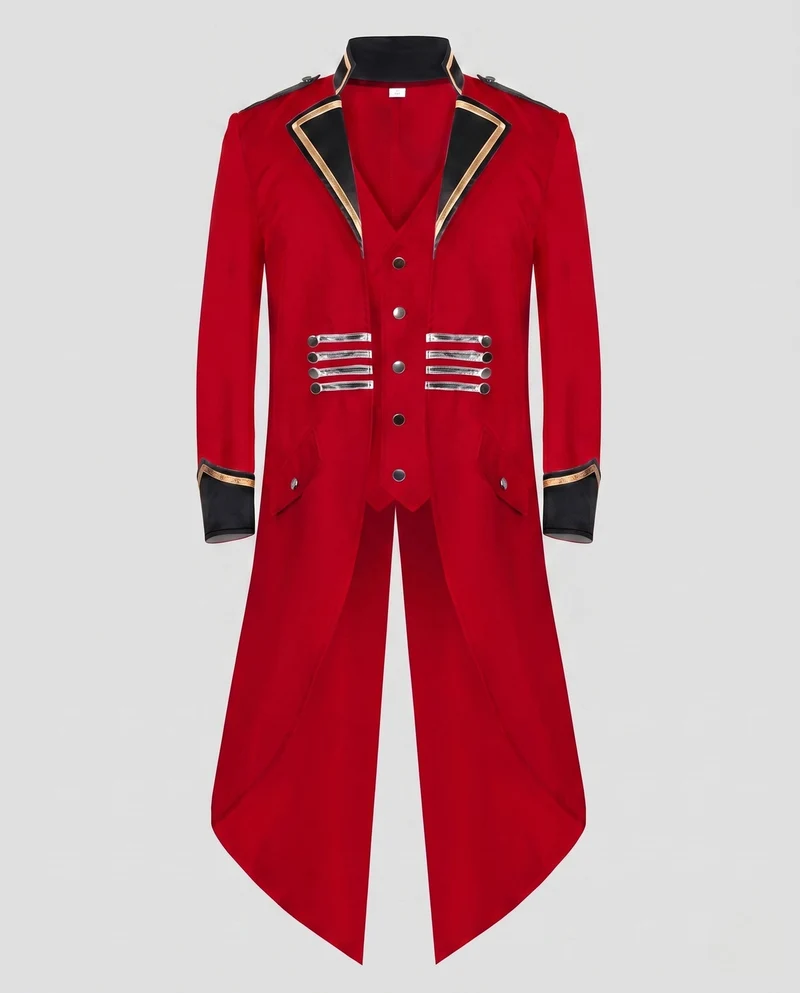 Damen elegante Frackjacke mit asymmetrischen Details und königlichen Akzenten Drune