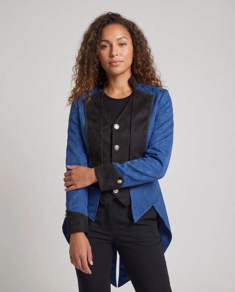 Damen elegante Frack mit zarten Verzierungen und asymmetrischem Schnitt Drune