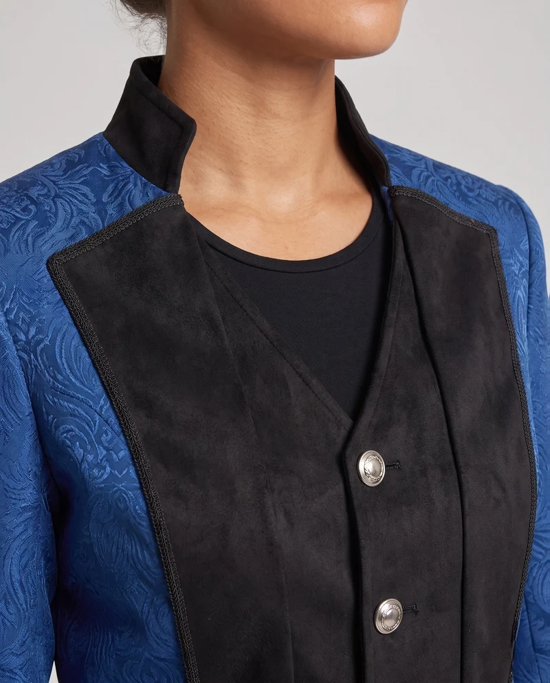 Damen elegante Frack mit zarten Verzierungen und asymmetrischem Schnitt Drune