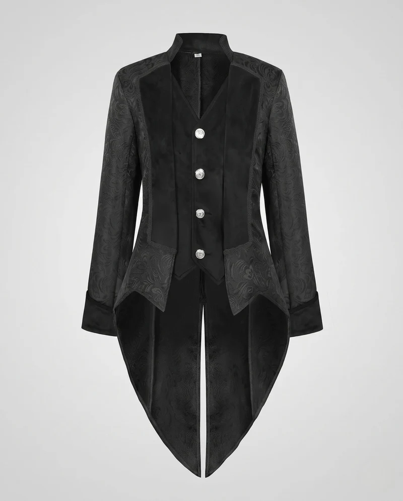 Damen elegante Frack mit zarten Verzierungen und asymmetrischem Schnitt Drune