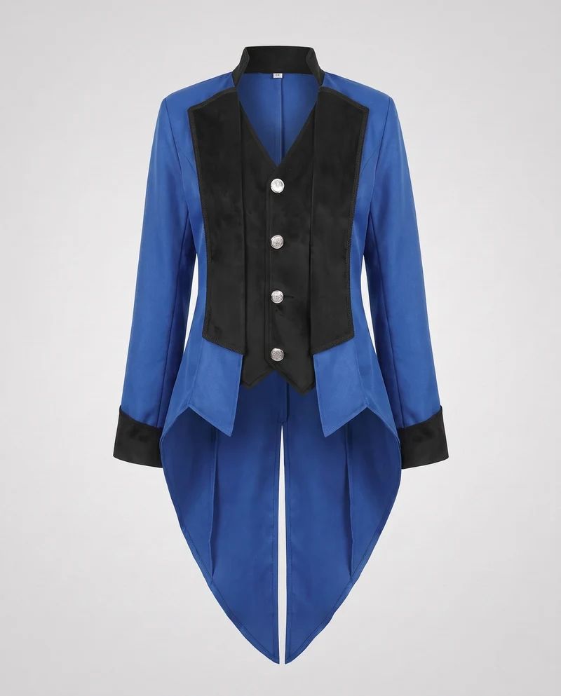 Damen elegante Frack mit zarten Verzierungen und asymmetrischem Schnitt Drune