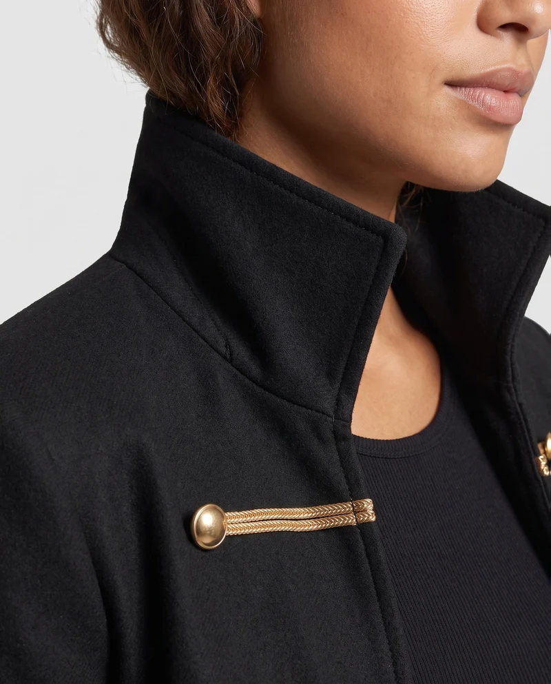 Damen elegante Frack mit goldenen Verzierungen Drune