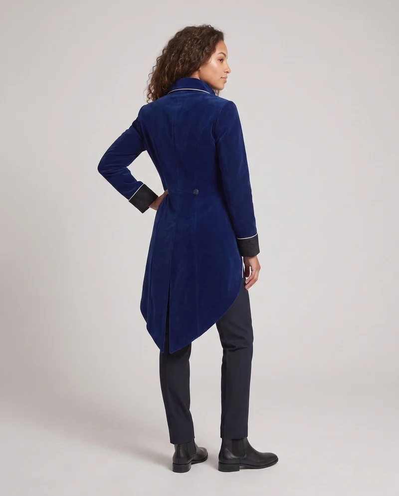 Damen elegante Frackjacke mit aufwändigen Verzierungen und asymmetrischem Schnitt Drune