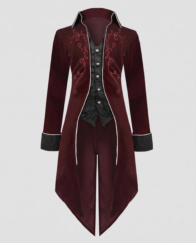 Damen elegante Frackjacke mit aufwändigen Verzierungen und asymmetrischem Schnitt Drune