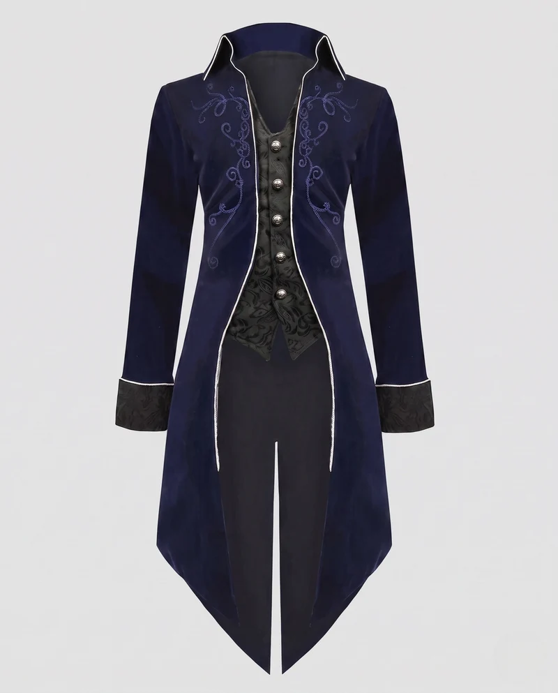 Damen elegante Frackjacke mit aufwändigen Verzierungen und asymmetrischem Schnitt Drune