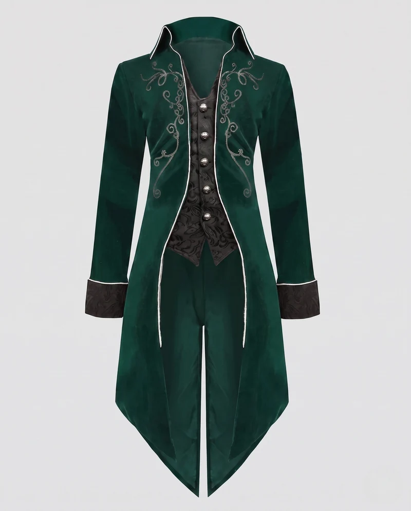 Damen elegante Frackjacke mit aufwändigen Verzierungen und asymmetrischem Schnitt Drune