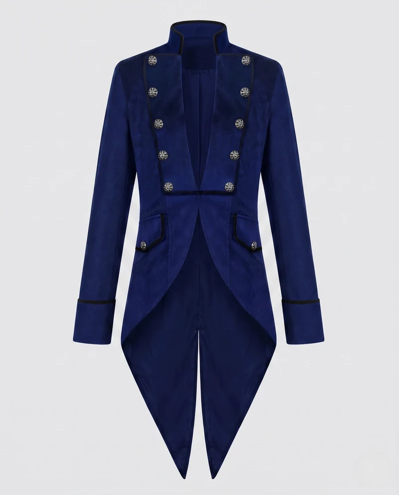 Damen eleganter Frack mit asymmetrischem Saum und aufwendigen Verzierungen Drune